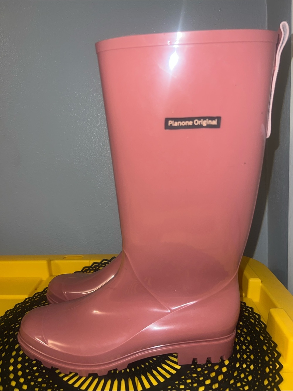 Women's Pink Gloss Rain Boots